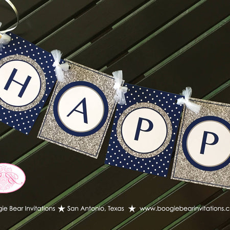 Mr. Wonderful Happy Birthday Party Banner Boy Little Man Navy Blue Silver Grey White Onederful 1st 2nd Boogie Bear Invitations Odin Theme