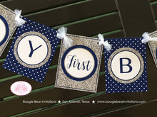 Load image into Gallery viewer, Mr. Wonderful Happy Birthday Party Banner Boy Little Man Navy Blue Silver Grey White Onederful 1st 2nd Boogie Bear Invitations Odin Theme