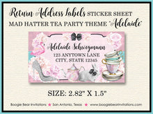 Load image into Gallery viewer, Mad Hatter Tea Birthday Party Invitation Pink Flamingo Alice Wonderland Boogie Bear Invitations Adelaide Theme Paperless Printable Printed
