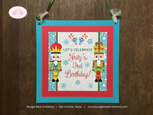 Load image into Gallery viewer, Nutcracker Birthday Party Door Banner Winter Christmas Red Green Blue Boy Girl Snowing German Play Snow Boogie Bear Invitations Fritz Theme