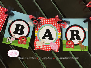 Farm Animals Birthday Party Banner Small Mi Moo Sa Bar Mimosa Girl Boy Barn Boy 1st 2nd 3rd 4th 5th 6th Boogie Bear Invitations Peyton Theme