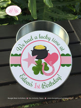 Load image into Gallery viewer, Lucky Charm Birthday Cookie Favor Tins Treat Candy Party Pink Green Gift St. Patrick&#39;s Day Shamrock Kid Boogie Bear Invitations Eileen Theme
