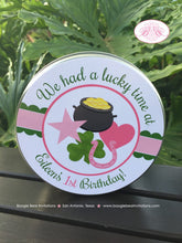 Load image into Gallery viewer, Lucky Charm Birthday Cookie Favor Tins Treat Candy Party Pink Green Gift St. Patrick&#39;s Day Shamrock Kid Boogie Bear Invitations Eileen Theme