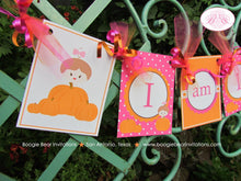 Load image into Gallery viewer, Little Pink Pumpkin I am 1 Party Banner Highchair Birthday Fall Orange Dot Harvest Welcome Farm ONE 1st Boogie Bear Invitations Chloe Theme