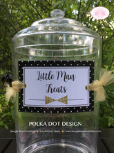 Load image into Gallery viewer, Mr Wonderful Party Beverage Card Wrap Birthday Drink Label Chalkboard Polka Dot Onederful Black Gold 1st Boogie Bear Invitations Owen Theme
