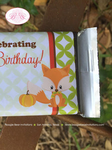 Woodland Animals Birthday Party Candy Bar Wraps Sticker Wrapper Fall Boy Girl Pumpkin Thanksgiving Boogie Bear Invitations Autumn Rae Theme