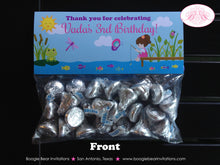 Load image into Gallery viewer, Fishing Girl Birthday Party Treat Bag Toppers Folded Tent Favor Gift Pink Blue Ocean Beach Lake Dock Fish Boogie Bear Invitations Vada Theme