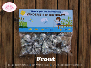 Fishing Boy Birthday Party Treat Bag Toppers Folded Tent Favor Gift Brown Blue River Ocean Lake Dock Boogie Bear Invitations Vander Theme