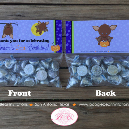Halloween Bat Birthday Party Treat Bag Toppers Folded Favor Mummy Pumpkin Girl Boy Full Moon Vampire Kids Boogie Bear Invitations Bram Theme