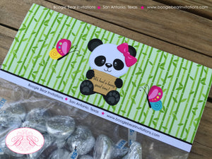 Panda Bear Birthday Party Treat Bag Toppers Folded Favor Tent Girl Pink Green Blue Wild Zoo Animals Boogie Bear Invitations Jeanette Theme