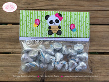 Load image into Gallery viewer, Panda Bear Birthday Party Treat Bag Toppers Folded Favor Tent Girl Pink Green Blue Wild Zoo Animals Boogie Bear Invitations Jeanette Theme