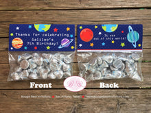 Load image into Gallery viewer, Outer Space Birthday Party Treat Bag Toppers Folded Favor Planets Solar System Galaxy Stars Astronaut Boogie Bear Invitations Galileo Theme