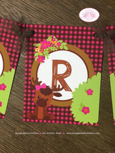 Load image into Gallery viewer, Girl Moose It&#39;s a Girl Baby Shower Party Banner Welcome Pink Forest Woodland Animals Calf Plaid 1st Boogie Bear Invitations Viviana Theme