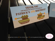 Load image into Gallery viewer, Military Birthday Party Treat Bag Toppers Folded Favor Tags Army Marines Air Force Tank Camo Green Boy Boogie Bear Invitations Patrick Theme