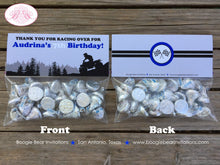 Load image into Gallery viewer, ATV Birthday Party Treat Bag Toppers Folded Favor Boy Girl Blue All Terrain Vehicle Quad 4 Wheeler Boogie Bear Invitations Audrina Theme