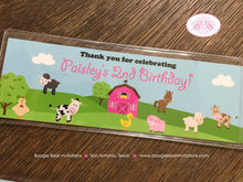 Load image into Gallery viewer, Farm Animals Birthday Party Bookmarks Favor Girl Pink Barn Country Gift Petting Zoo Horse Cow Sheep Boogie Bear Invitations Paisley Theme