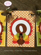 Load image into Gallery viewer, Little Turkey Baby Shower Reveal Banner Party Small Girl Boy Fall Thanksgiving Pumpkin Wagon Autumn Boogie Bear Invitations Jayden Theme