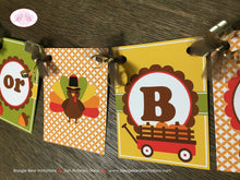 Load image into Gallery viewer, Little Turkey Baby Shower Reveal Banner Party Small Girl Boy Fall Thanksgiving Pumpkin Wagon Autumn Boogie Bear Invitations Jayden Theme