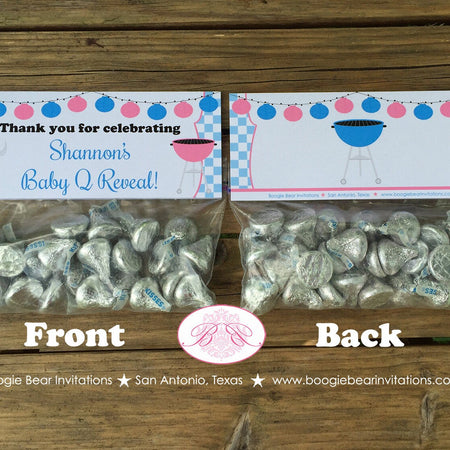 BBQ Reveal Baby Shower Treat Bag Toppers Folded Favor Grill Q Pink Blue Boy Girl Barbecue Party Twins Boogie Bear Invitations Shannon Theme