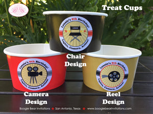 Movie Theater Birthday Party Treat Cups Candy Buffet Appetizer Food Boy Girl Red Carpet Gold Black Star Boogie Bear Invitations Lonnie Theme