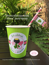 Load image into Gallery viewer, Lucky Charm Birthday Party Beverage Cups Paper Drink Girl Pink Green St. Patrick&#39;s Day Shamrock Clover Boogie Bear Invitations Eileen Theme