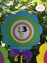 Load image into Gallery viewer, Wild Animals Birthday Party Centerpieces Girl Boy Zoo Safari Jungle Gender Neutral Tropical Serengeti Boogie Bear Invitations Cassidy Theme