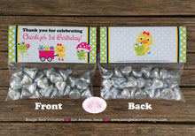 Load image into Gallery viewer, Frog Duck Birthday Party Treat Bag Toppers Folded Favor Spring Garden Girl Pink Chick Grow Gardening Boogie Bear Invitations Charlize Theme