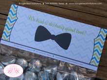 Load image into Gallery viewer, Mustache Bash Baby Shower Treat Bag Toppers Folded Favor Lime Green Blue Retro Chevron Boy Formal Circus Boogie Bear Invitations Remy Theme