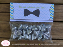 Load image into Gallery viewer, Mustache Bash Baby Shower Treat Bag Toppers Folded Favor Lime Green Blue Retro Chevron Boy Formal Circus Boogie Bear Invitations Remy Theme