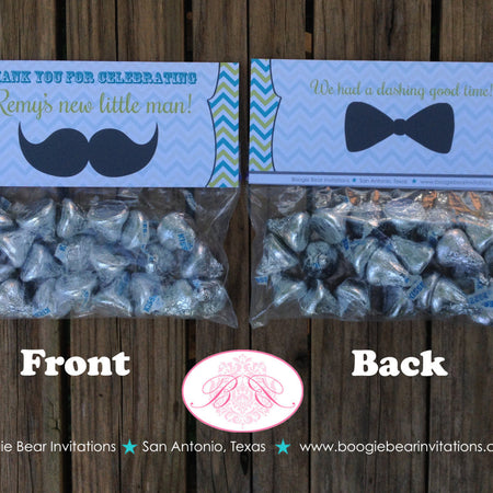 Mustache Bash Baby Shower Treat Bag Toppers Folded Favor Lime Green Blue Retro Chevron Boy Formal Circus Boogie Bear Invitations Remy Theme