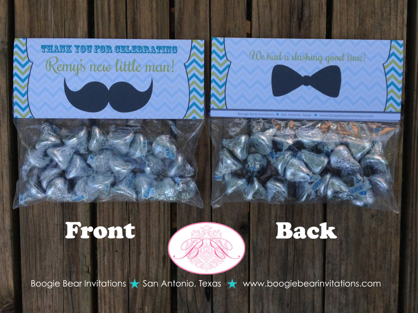 Mustache Bash Baby Shower Treat Bag Toppers Folded Favor Lime Green Blue Retro Chevron Boy Formal Circus Boogie Bear Invitations Remy Theme