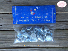 Load image into Gallery viewer, Outer Space Birthday Party Treat Bag Toppers Folded Favor Boy Girl Solary System Rocket Planet Galaxy Boogie Bear Invitations Skyler Theme