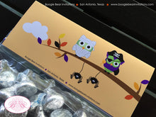 Load image into Gallery viewer, Halloween Owl Birthday Party Treat Bag Toppers Folded Favor Girl Boy Spooky Woodland Animals Birds Fall Boogie Bear Invitations Harlow Theme
