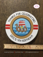 Load image into Gallery viewer, Viking Birthday Cookie Favor Tins Treat Candy Party Warrior Boy Girl Red Blue Ship Swim Sea Swimming Boat Boogie Bear Invitations Eric Theme