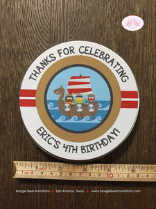 Viking Birthday Cookie Favor Tins Treat Candy Party Warrior Boy Girl Red Blue Ship Swim Sea Swimming Boat Boogie Bear Invitations Eric Theme