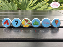 Load image into Gallery viewer, Wizard of Oz Birthday Party Circle Stickers Sheet Candy Favor Yellow Brick Road Dorothy Toto Good Witch Boogie Bear Invitations Ruby Theme
