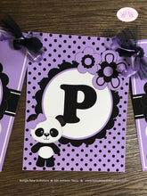 Load image into Gallery viewer, Purple Panda Bear Happy Birthday Banner Party Black Tropical Jungle Girl Lavender 1st 2nd 3rd 4th 5th Boogie Bear Invitations Ronna Theme