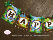 Load image into Gallery viewer, Chameleon Happy Birthday Banner Party Boy Girl Rain Forest Jungle Amazon Rainforest Wild Reptile Zoo Boogie Bear Invitations Chris Theme