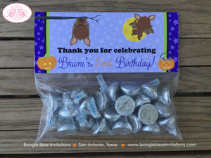 Halloween Bat Birthday Party Treat Bag Toppers Folded Favor Mummy Pumpkin Girl Boy Full Moon Vampire Kids Boogie Bear Invitations Bram Theme