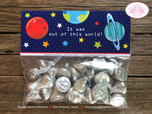 Load image into Gallery viewer, Outer Space Birthday Party Treat Bag Toppers Folded Favor Planets Solar System Galaxy Stars Astronaut Boogie Bear Invitations Galileo Theme
