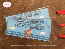 Load image into Gallery viewer, Viking Birthday Party Bookmarks Favor Girl Boy Warrior Boy Girl Ocean Red Blue Medieval Voyage Ship Boat Boogie Bear Invitations Eric Theme