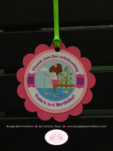 Load image into Gallery viewer, Pink Fishing Girl Birthday Party Package Turtle Fish Swim Hole Summer Purple Butterfly Dragonfly Swimming Boogie Bear Invitations Vada Theme