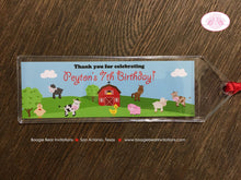Load image into Gallery viewer, Farm Animals Birthday Party Bookmarks Favor Girl Boy Red Barn Country Gift Petting Zoo Horse Cow Sheep Boogie Bear Invitations Peyton Theme