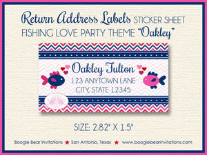 Fishing Girl Birthday Party Invitation Photo Pink Blue Fish Pole Rod Reel Boogie Bear Invitations Oakley Theme Paperless Printable Printed