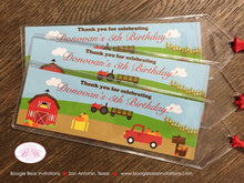 Load image into Gallery viewer, Farm Animals Birthday Party Bookmarks Favor Girl Boy Red Truck Barn Country Gift Pumpkin Fall Autumn Boogie Bear Invitations Donovan Theme