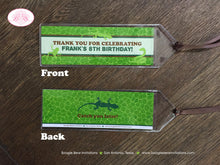 Load image into Gallery viewer, Reptile Birthday Party Bookmarks Favor Rain Forest Girl Boy Green Snake Amazon Jungle Wild Zoo Safari Boogie Bear Invitations Frank Theme