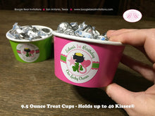 Load image into Gallery viewer, Lucky Charm Birthday Party Treat Cups Candy Buffet St. Patrick&#39;s Day Girl Pink Green Shamrock Clover Boogie Bear Invitations Eileen Theme