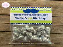Load image into Gallery viewer, Mustache Birthday Party Treat Bag Toppers Folded Favor Navy Blue Lime Green Chevron Boy Bash Formal Tie Boogie Bear Invitations Walter Theme