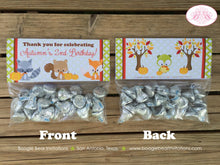 Load image into Gallery viewer, Forest Animals Birthday Party Treat Bag Toppers Folded Favor Fall Pumpkin Boy Girl Woodland Harvest Boogie Bear Invitations Autumn Rae Theme