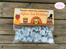 Load image into Gallery viewer, Thanksgiving Owls Birthday Party Treat Bag Toppers Folded Favor Girl Boy Pumpkin Fall Autumn Turkey Bird Boogie Bear Invitations Rylan Theme